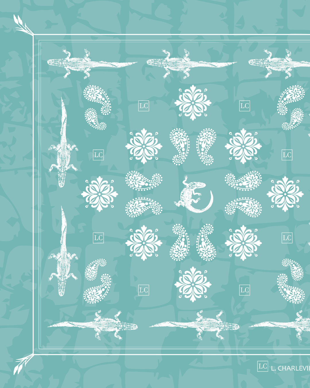 Silk Bandana, Teal